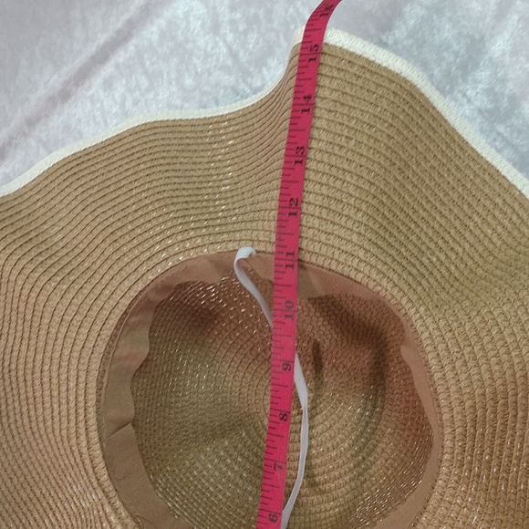 Floppy Hat With Flower Neutral 2-tone Boho Casual Country Vacation Minimalist - Picture 11 of 17